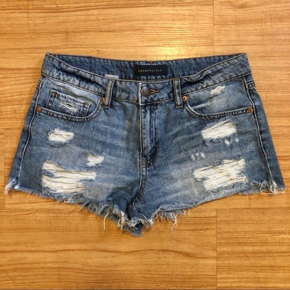 Aeropostale Pants - Aeropostale Denim Distressed Shorts, Medium Wash, 4